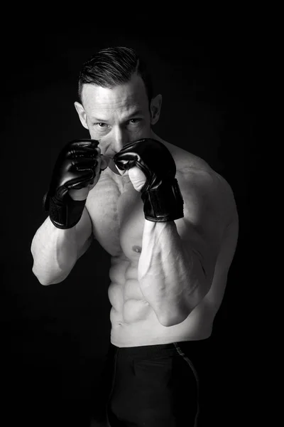 MMA athlete with gloves — Stock Photo, Image