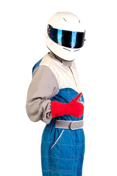 Racing driver with helmet — Stock Photo, Image