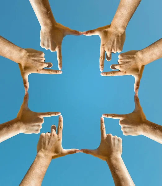 Hands making a Cross — Stock Photo, Image