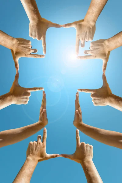 Hands making a Cross — Stock Photo, Image