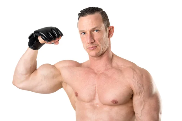 MMA fighter med handskar — Stockfoto