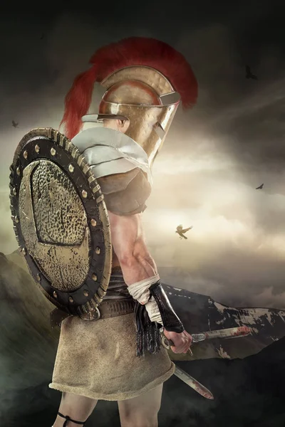 Antico soldato o gladiatore — Foto Stock