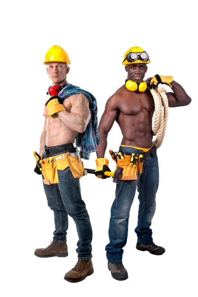 Strong construction workers — Stock Photo, Image