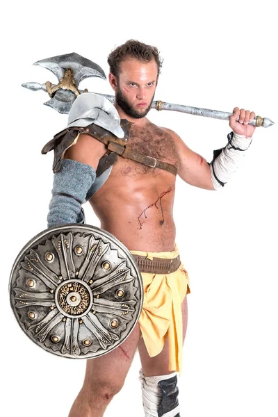 Gladiator / barbarischer Krieger — Stockfoto