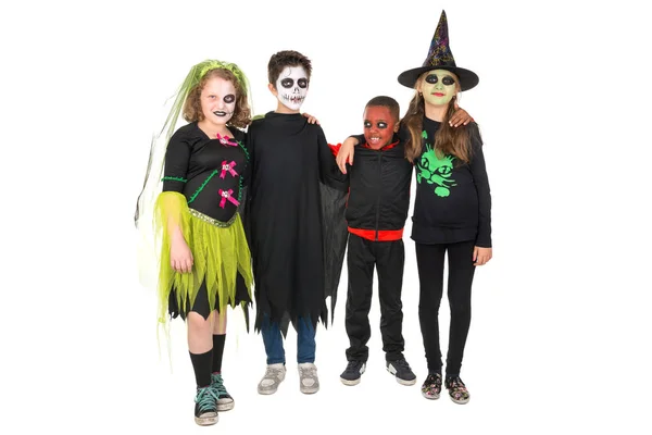 Kinderen in Halloween kostuums — Stockfoto