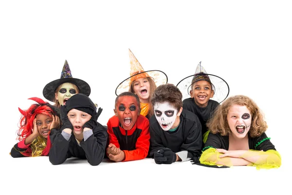 Kids in Halloween costumes — Stock Photo, Image
