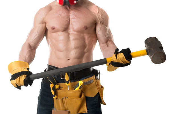 Güçlü inşaat işçisi — Stok fotoğraf