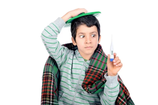 Young boy with a cold — Stock Photo, Image