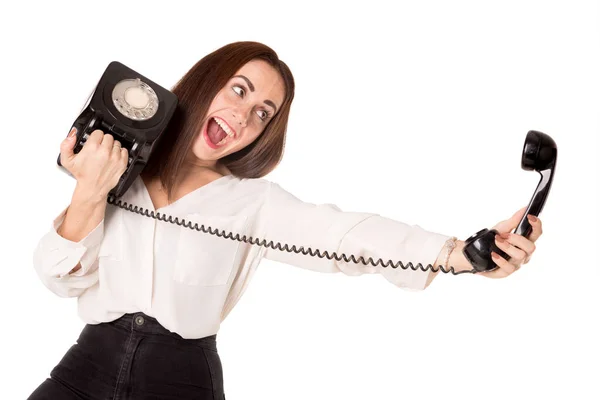 Casual vrouw die een selfie — Stockfoto