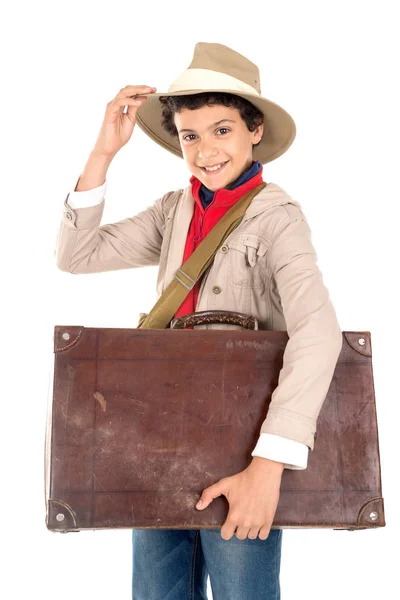 Junge in Safarikleidung — Stockfoto