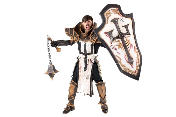 Mannen med knight kostym — Stockfoto