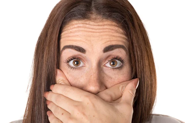 Stressed casual woman — Stock Photo, Image