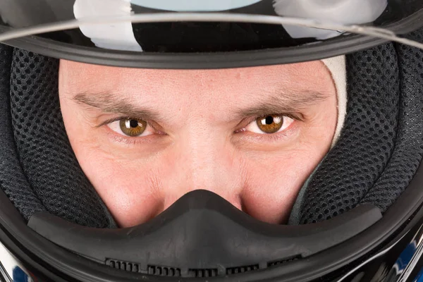 Rennfahrer mit Helm — Stockfoto