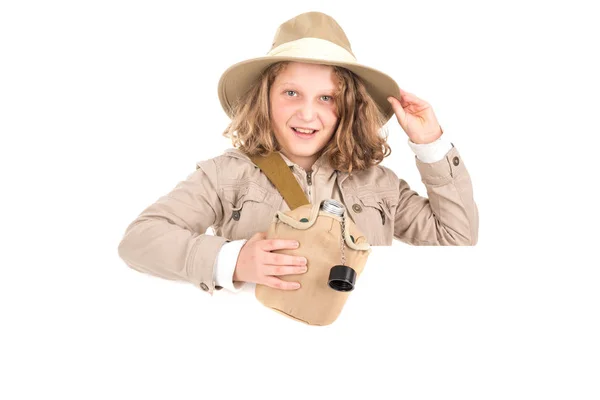 Kız safari kostüm — Stok fotoğraf