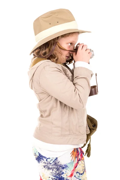Dziewczyna w stroju safari — Zdjęcie stockowe