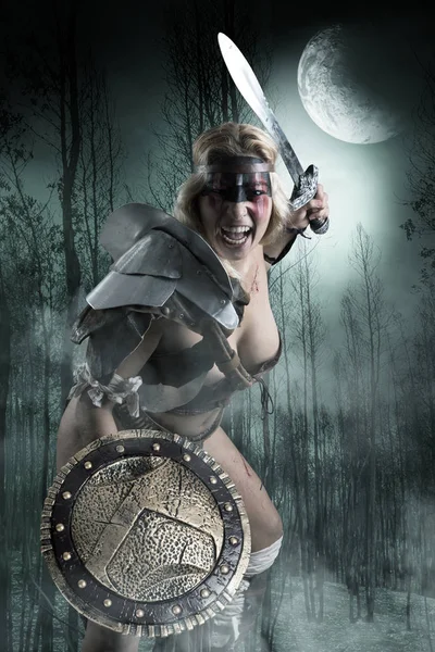 Woman gladiator/Ancient warrior — Stock Photo, Image