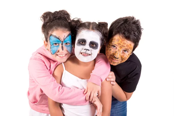 Děti s zvířecí barvy na obličej — Stock fotografie