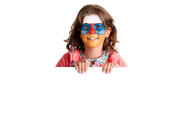 Girl with face-paint — Stock Photo, Image