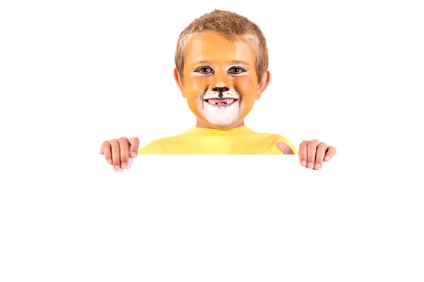 Pojke med ansiktsmålning — Stockfoto