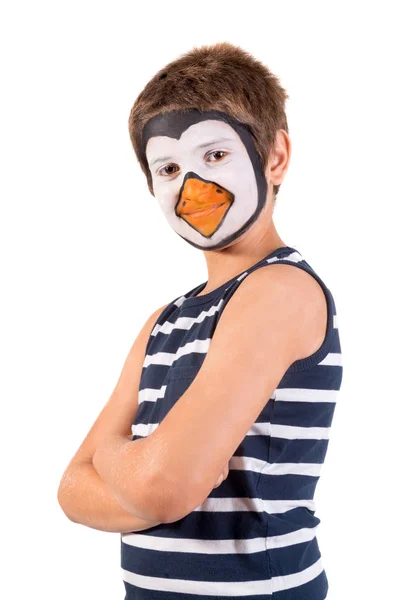 Rapaz com pintura facial — Fotografia de Stock