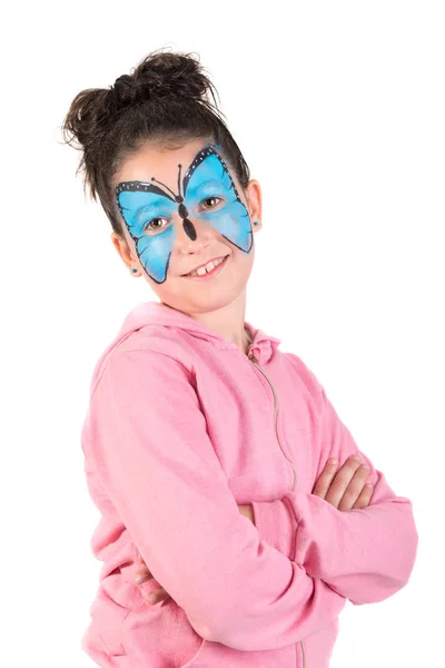 Girl with face-paint — Stock Photo, Image