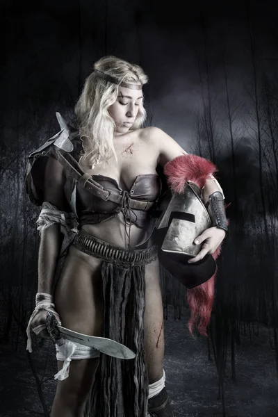 Woman gladiator/Ancient warrior — Stock Photo, Image