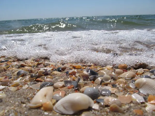 Beach and waves on the Black Sea, Odessa — Stock Photo, Image