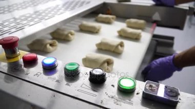 Bir fırın ekmek yapım ürünleri imalatı. Fırıncı ekmeği pişirme için hamur kneads.