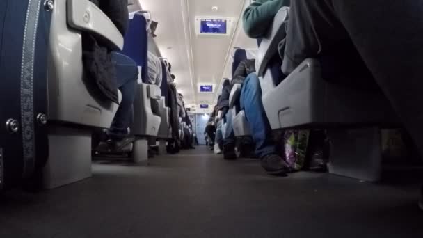 Nsanlar Tren Içinde Yüksek Bir Hızda Seyahat Kiev Ukrayna Ekim — Stok video