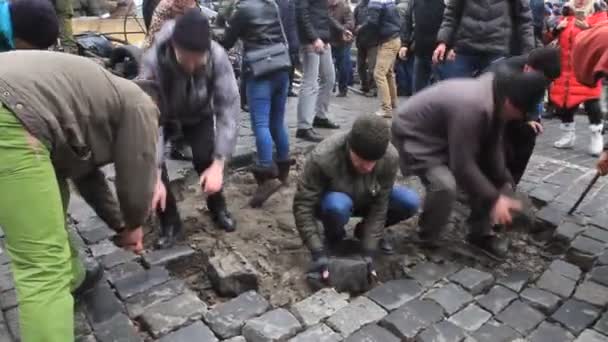 Ucrânia Kiev Dezembro 2017 Pessoas Rebelam Contra Poder Colisões Pessoas — Vídeo de Stock