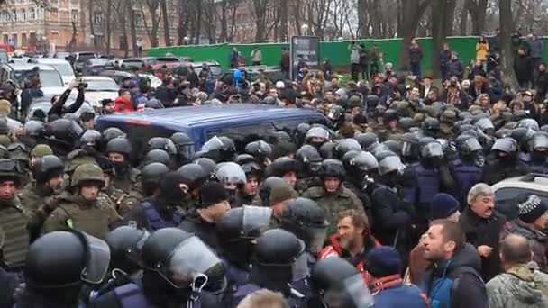 Ucrânia Kiev Dezembro 2017 Pessoas Rebelam Contra Poder Colisões Pessoas — Vídeo de Stock