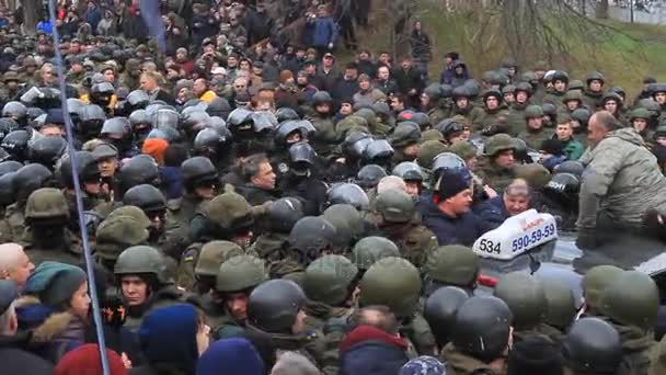 Ucrania Kiev Diciembre 2017 Pueblo Rebela Contra Poder Colisiones Personas — Vídeos de Stock