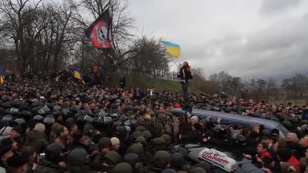 Ukrainisch Kiev Dezember 2017 Die Menschen Rebellieren Gegen Die Macht — Stockvideo