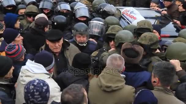 Ukraina Kijów Grudnia 2017 Ludzie Buntują Się Przeciwko Władzy Kolizje — Wideo stockowe