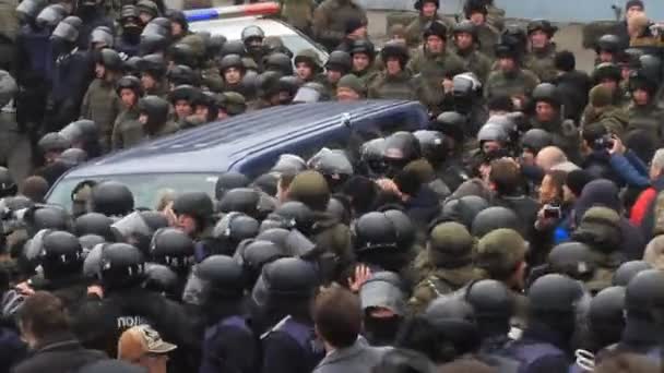 Ucrânia Kiev Dezembro 2017 Pessoas Rebelam Contra Poder Colisões Pessoas — Vídeo de Stock