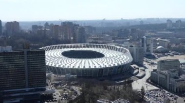 Kyiv, 4 Nisan 2018, Ukrayna. Olimpiyat Stadı, Şampiyonlar Ligi finalinde nerede gerçekleşecek bir bakış. 2018 Uefa Şampiyonlar Ligi final, panorama Stadyumu.