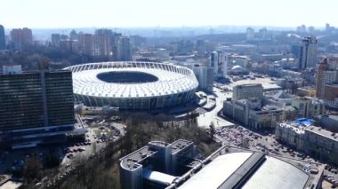 Kyiv, 4 Nisan 2018, Ukrayna. Olimpiyat Stadı, Şampiyonlar Ligi finalinde nerede gerçekleşecek bir bakış. 2018 Uefa Şampiyonlar Ligi final, panorama Stadyumu.