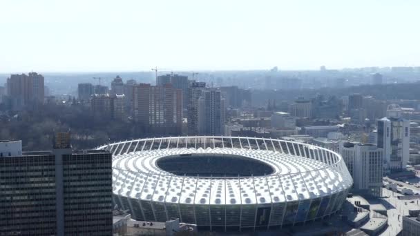 2018 キエフ ウクライナ チャンピオンズ リーグの決勝が行われる オリンピック スタジアムの眺め 2018 Uefa のチャンピオン — ストック動画