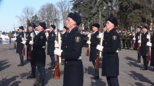 Kiev Ucrania Marzo 2018 Guardia Honor Del Ejército Ucraniano Muestra — Vídeos de Stock