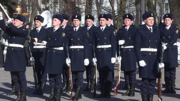 Kiev Ucrania Marzo 2018 Guardia Honor Del Ejército Ucraniano Muestra — Vídeos de Stock