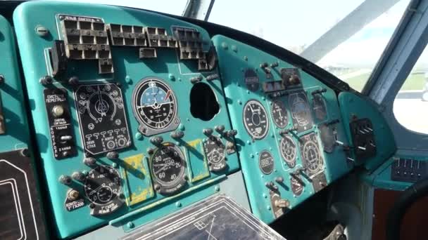 Cockpit Avião Lugar Dos Pilotos — Vídeo de Stock