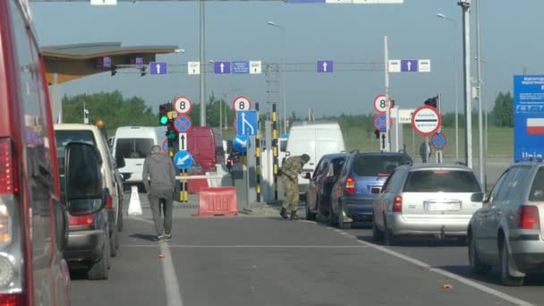 Hrushiv Ukraina Maj 2018 Hrushiv Budomezh Checkpoint Gränsen Till Ukraina — Stockvideo