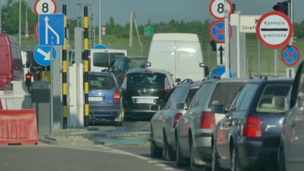 Hrushiv Oekraïne Mei 2018 Hrushiv Budomezh Controlepost Aan Grens Met — Stockvideo