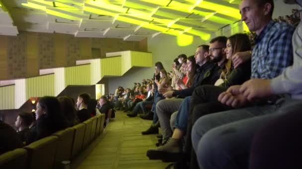 Kiev Ukraine Europe November 2019 Spectators Applaud Concert Hall League — Stock Video