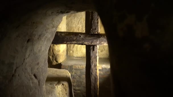 Černihiv Ukrajina Eliášův Kostel Vnitřní Pohled Jeskyně Anthonyho Podzemní Chodba — Stock video