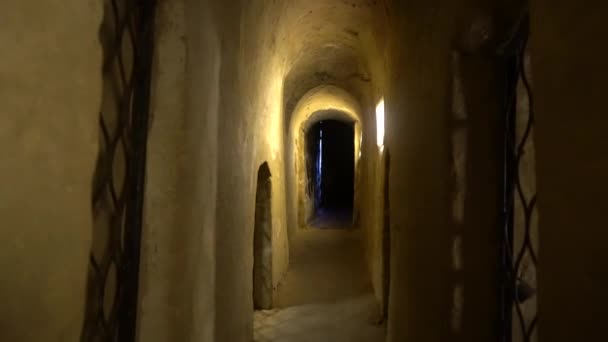Чернигов Украина Церковь Илии Internal View Anthony Caves Подземный Переход — стоковое видео