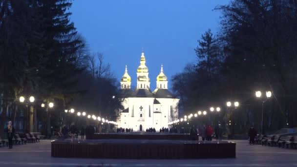 Chernihiv Ucraina Febbraio 2020 Veduta Delle Cupole Della Chiesa Vista — Video Stock