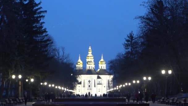Tchernihiv Ukraine Février 2020 Vue Des Coupoles Église Vue Sur — Video