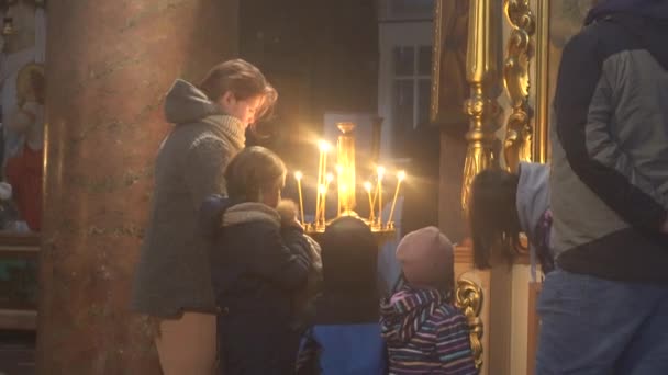 Chernihiv Ukraine February 2020 People Pray Church Praying People Church — Stok video