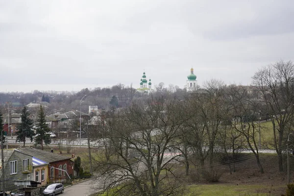 Chernihiv Ucrânia Fevereiro 2020 Vista Das Cúpulas Igreja Vista Cidade — Fotografia de Stock